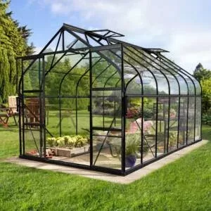 Diana juodas (9,9 m2; 2,57 x 3,83 m) su grūdintu stiklu + pamatas