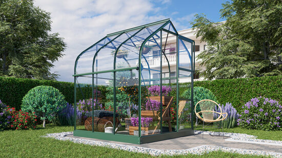 Orion 3800 žalias grūdintu stiklu (3,8 m2; 1,93 x 1,95 m) + pamatas