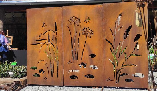 Vandens Augalai - Sodo dekoracija iš sendinto metalo 3 dalių